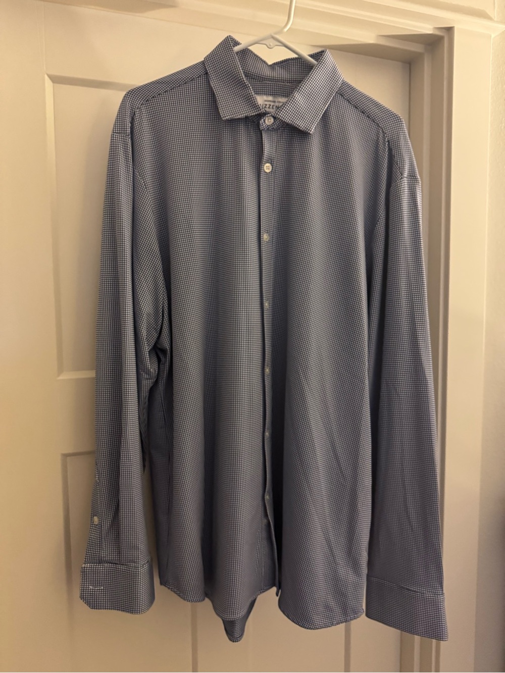 Mizzen+Main Men's Light Blue Micro-Check Dress Shirt